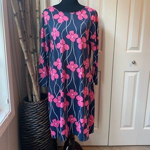 Pink Flower Pullover Dress